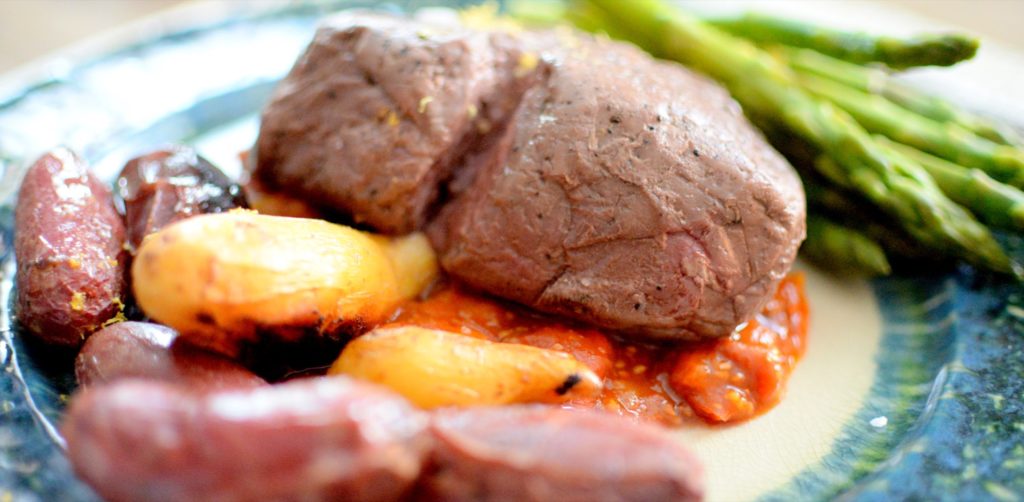 Filet Mignon Heirloom Tomatoes Potatoes Asparagus | Recipe | Craving4More